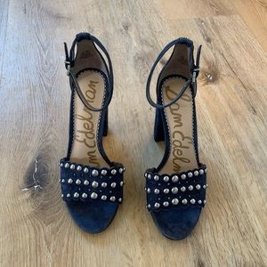 NWT Sam Edelman Blue Suede Heels